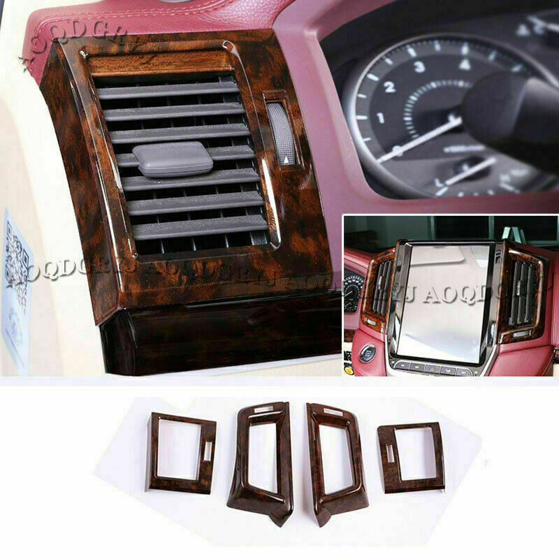for TOYOTA for Land Cruiser 2016-21 Dark Wood grain Inner Air Vent Outlet Cover Trim