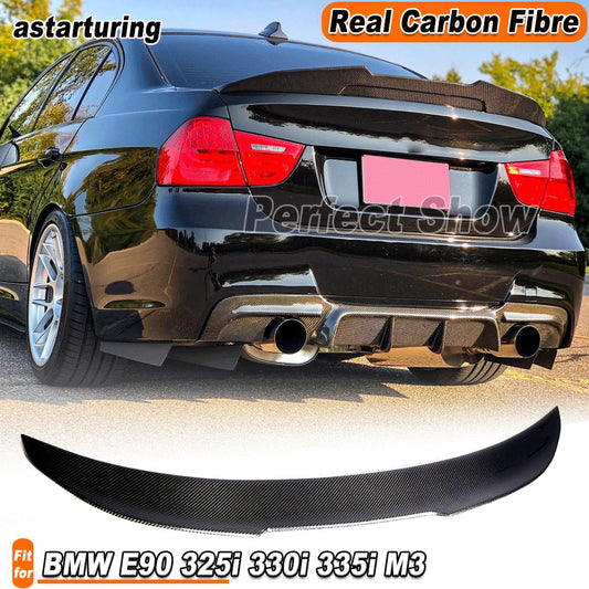Fit for BMW E90 325i 330i 335i M3 05-12 REAL Carbon Rear Trunk Spoiler Wing Lip