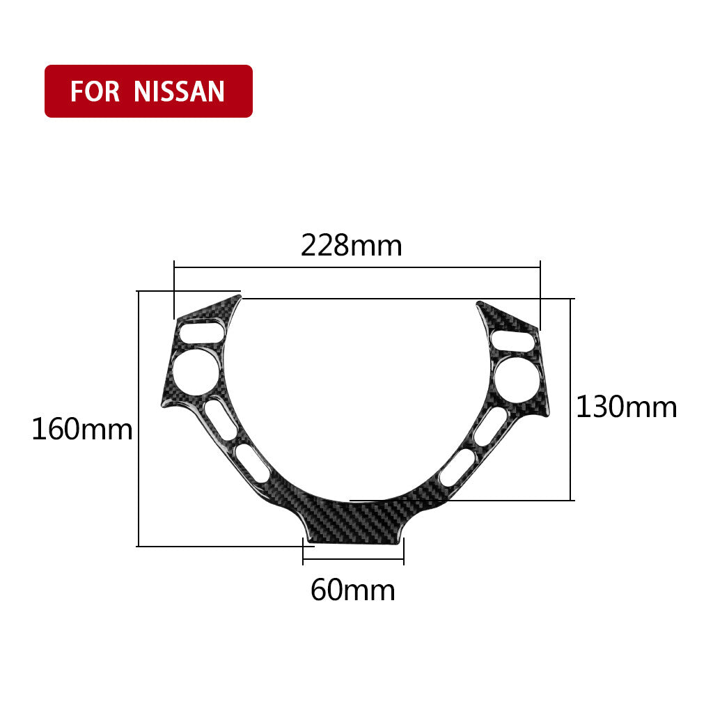Carbon Fiber Steering Wheel Button Frame Cover Trim for Nissan GT-R R35 2008-16
