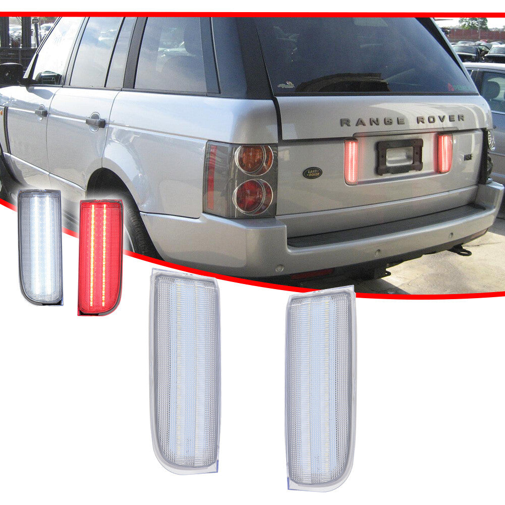 White and red LED tailgate clear reverse backup lights for Range Rover L322 2003 - 2012