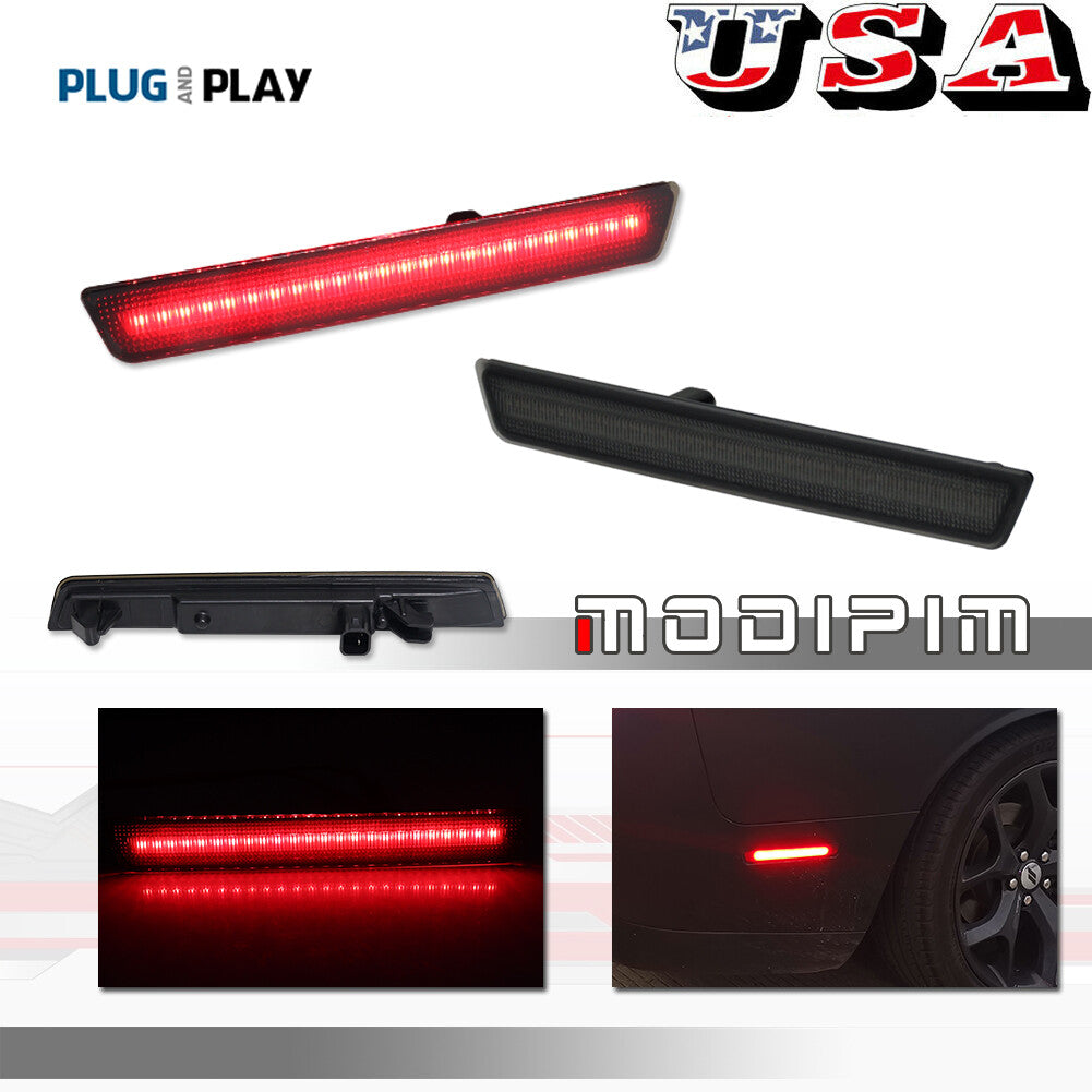 Smoked lens with red LED side marker lights for 2015-2023 for Dodge for Challenger