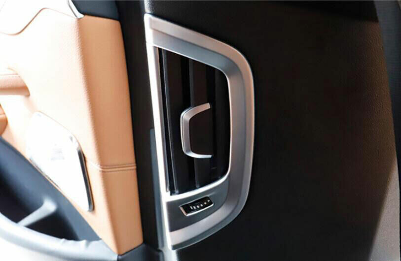 2P ABS Silver Rear LR Air Outlet Vent Cover Trim for BMW 5 Series G30 2018-2023