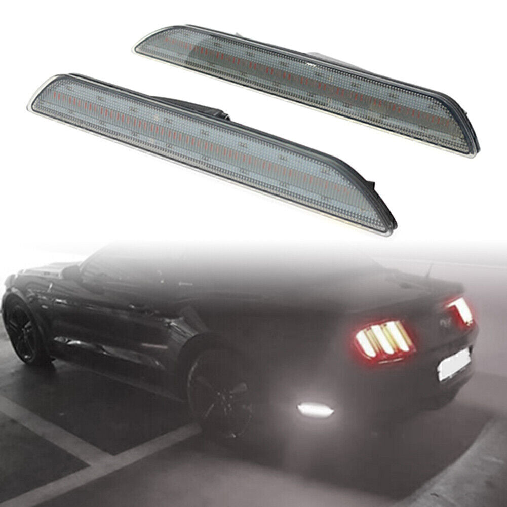 LED Rear Car Side Marker Lights Fit 2015-22 for Ford for Mustang black shell white light