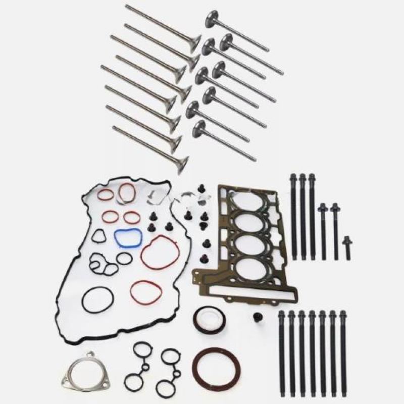 Fits 2009-15 for Mini Cooper R56 1.6L head gasket, 1.20 mm bolts, and intake/exhaust valves.