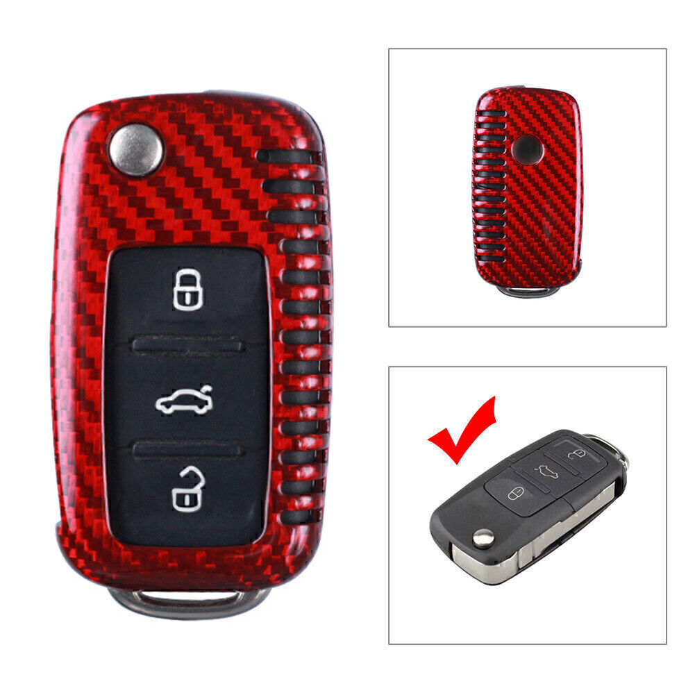 Remote Key Shell Cover Case Fit for VW for Golf R32 for Jetta Rabbit Polo Carbon Fiber