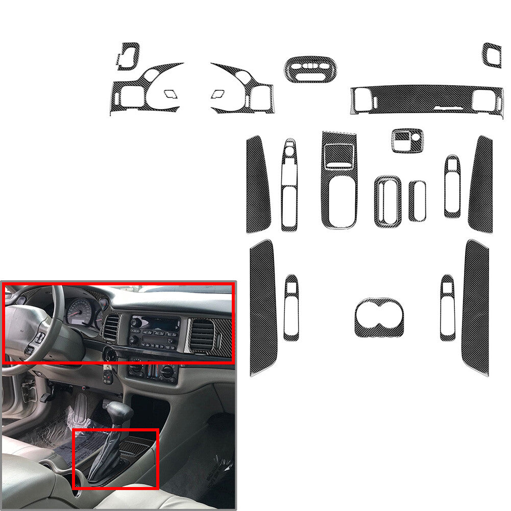 Full Set Carbon Fiber Interior Cover Trim Kit for Chevrolet Impala 2000-2005