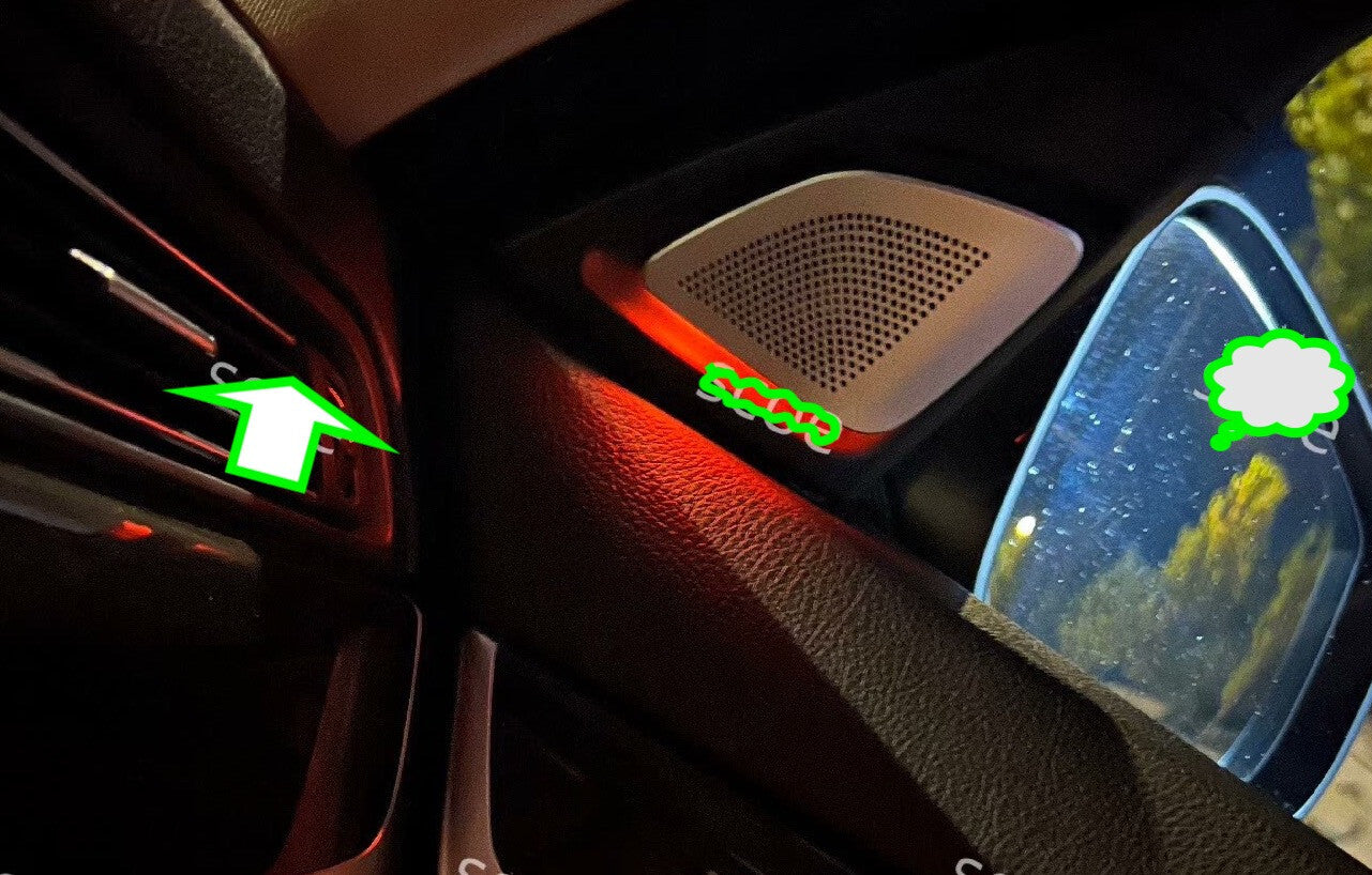 2x LED Door Tweeter Speaker Red Ambient light module for BMW F10 F11 2011-2016