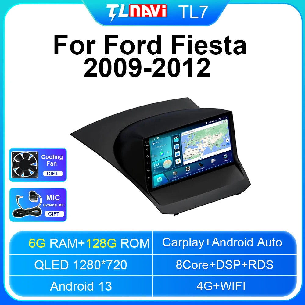 for Ford Fiesta 2009-2017 Auto Car Radio Stereo GPS Head Unit Multimedia Player