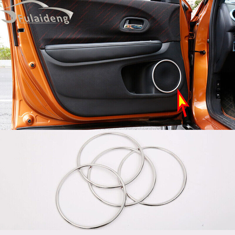 for Honda Vezel HR-V 2016-2022 Chromed Car Door Speaker Sound Ring Cover trim 4P