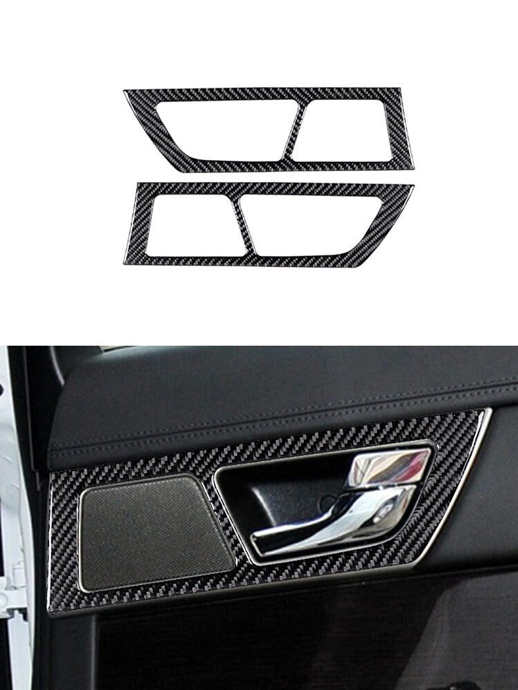 2Pcs Rear Door Handle Frame Trim Cover Carbon Fiber for Jaguar XF 2009-2011