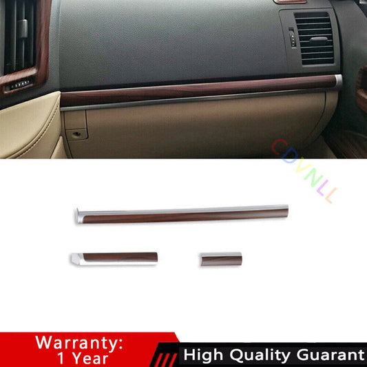 Matte Wood Grain Console Instrument Strip Trim 3X for Toyota for Land Cruiser 08-21