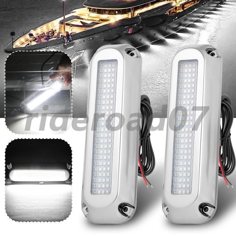 2pcs Oval Stop Turn Tail Brake Lights White for RV Trailer Truck Car Waterproof