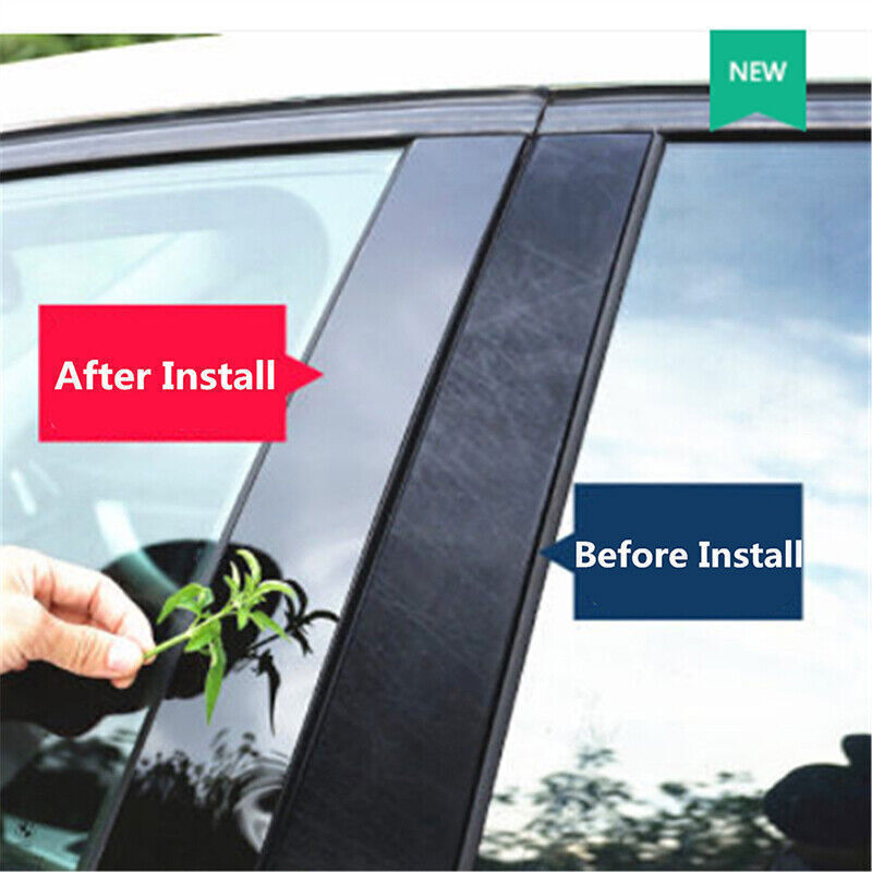 for Hyundai Azera Grandeur 06-2011 Gloss Black Pillar Post Window Door Trim 6X