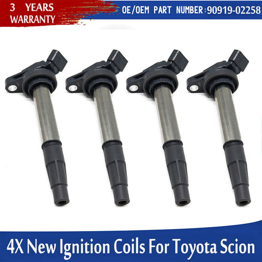 4Pcs Ignition Coils 90919-02258 for Toyota for Corolla Matrix Prius for Scion xD