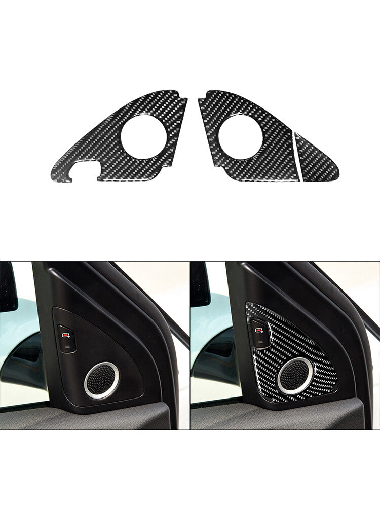 3X Carbon Fiber Door Speaker Trim for Audi Q5 2009-2017
