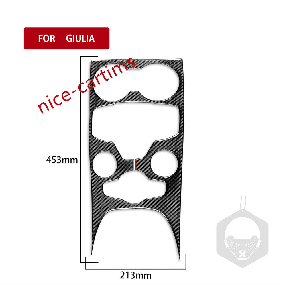 Soft Carbon Fiber Console Gear Shift Panel Cover for Alfa Romeo Giulia 2020-2022