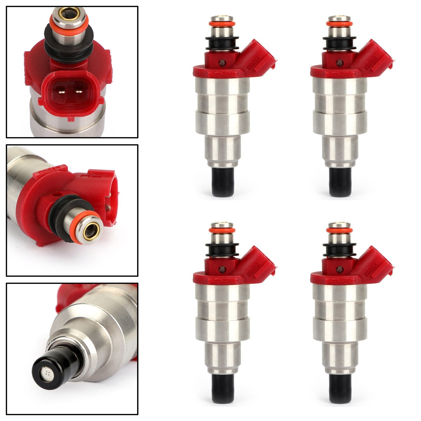 4-pack of new fuel injectors for Mazda B2600 MPV, high-resistance matching G609-13-250