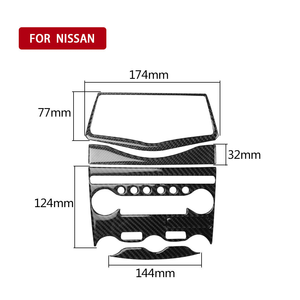 5Pcs Carbon Fiber Conditioner Control Panel Cover Trim for Nissan 370Z 2009-2020