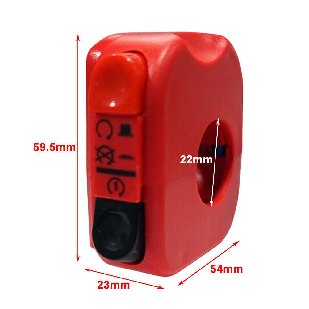 7/8 22mm Motorcycle Handlebar Ignition Switch On Off Starter Engine Start Black