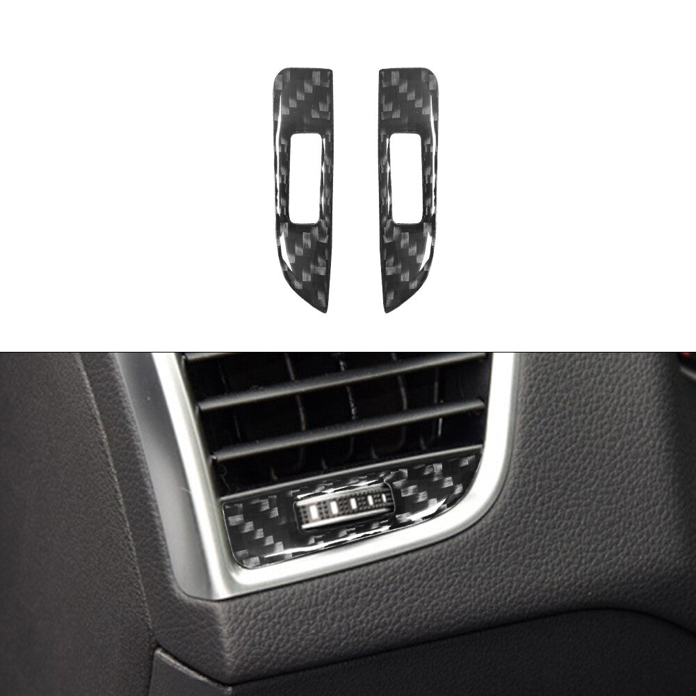 2Pcs Air-Con Vent Control Trim Cover Decor Carbon Fiber for Audi Q5 2009-2017