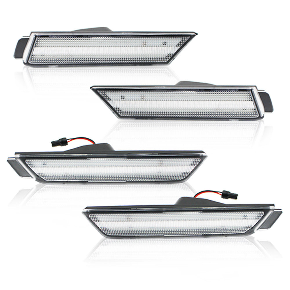 Transparent lens, front amber, rear red LED side marker lights, suitable for 2010-15 for Chevrolet Camaro.