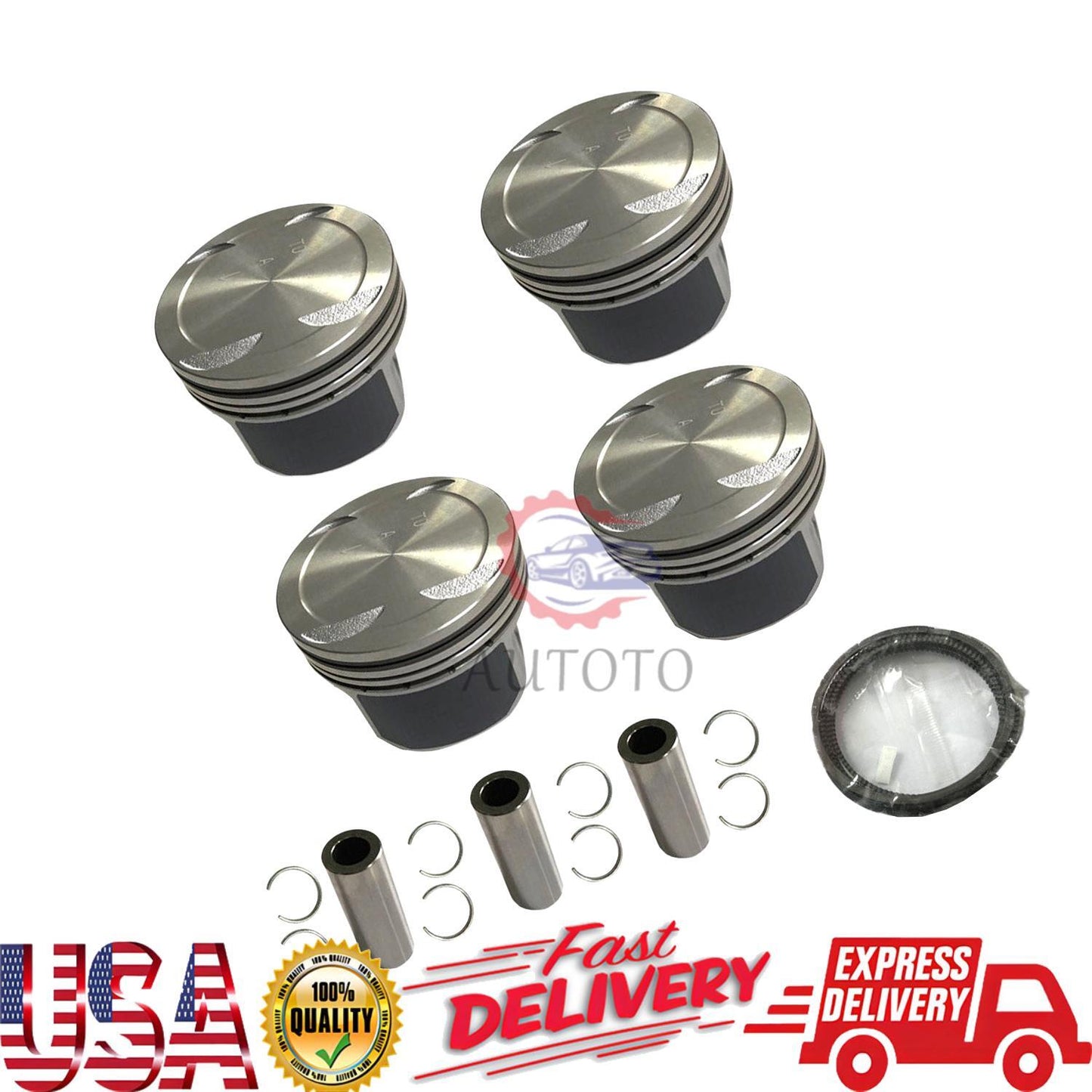 4Pcs G4KF Engine Pistons  Rings Set 23410-2C400 For 2009-2014 for Hyundai for Kia 2.0T