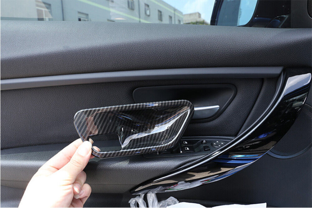 Carbon Fiber ABS Inner Door Handle Bowl Cover for BMW 3 4 Series F30 F34 2013-19
