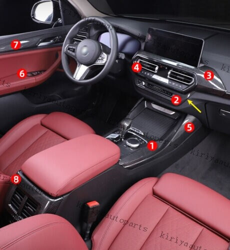 for BMW X3 X4 X3M X4M iX3 2022-2023 Carbon Fiber Center Console Button CD Panel