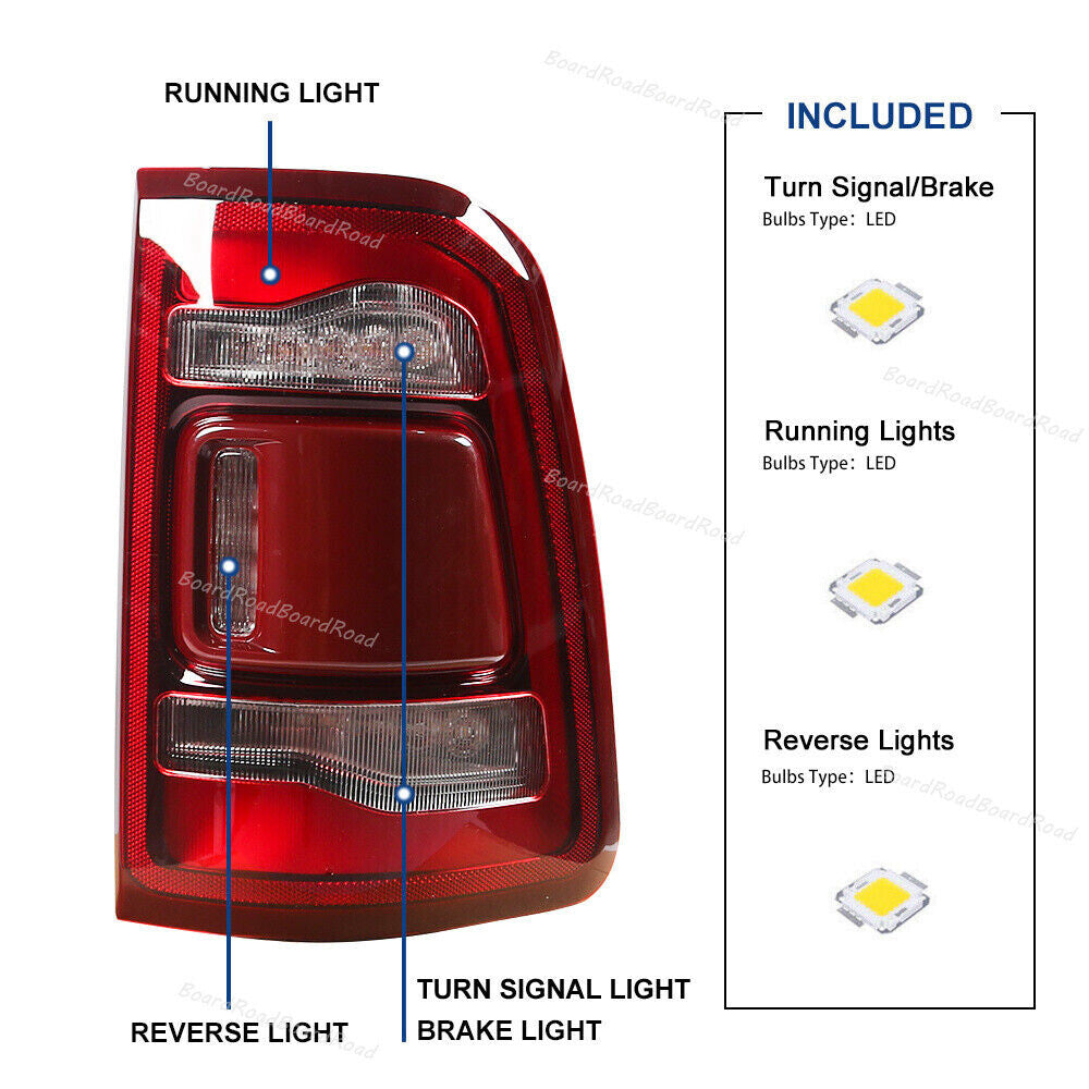 Right Side LED Tail Light For 2019 2021 2022 for Dodge for Ram 1500 Rear Brake Taillamp