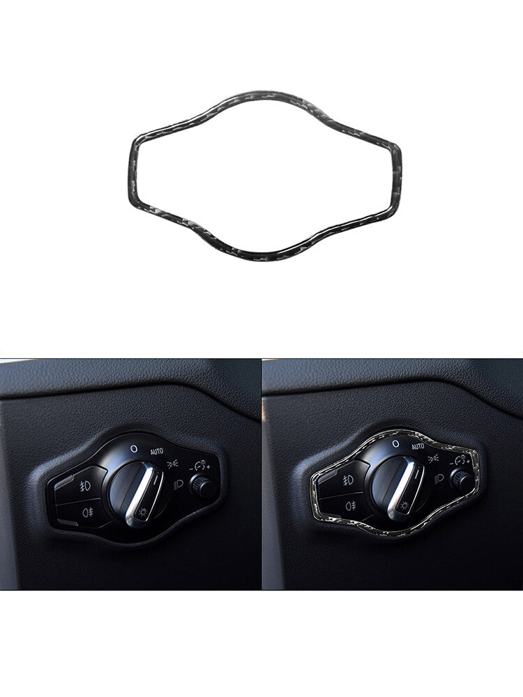 for Audi Q5 2009-2017 Carbon Fiber Headlight Control Knob Trim