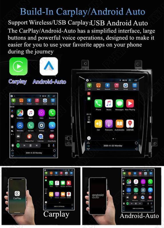 9.7 GPS Radio Carplay 2+32GB Wifi for Cadillac for Escalade 2007-2014 SLS 2007-12