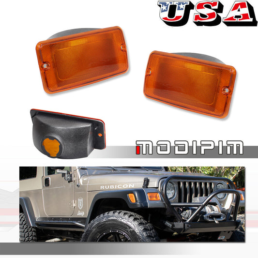 Amber-tinted front left turn signal lens for Jeep 1997-2006 for Wrangler (TJ)