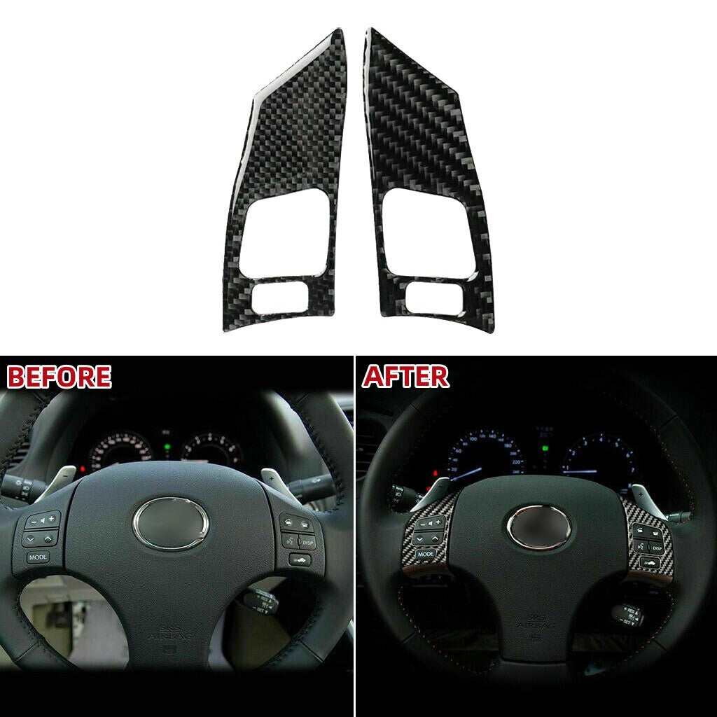 for LEXUS IS250 300 350 2006-2012 Carbon Fiber Steering Wheel Button Cover Trim
