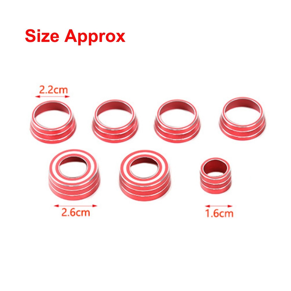 Red Dashboard Air Vent Outlet Knob Cover Trim Ring for Chevrolet Camaro 2017-23