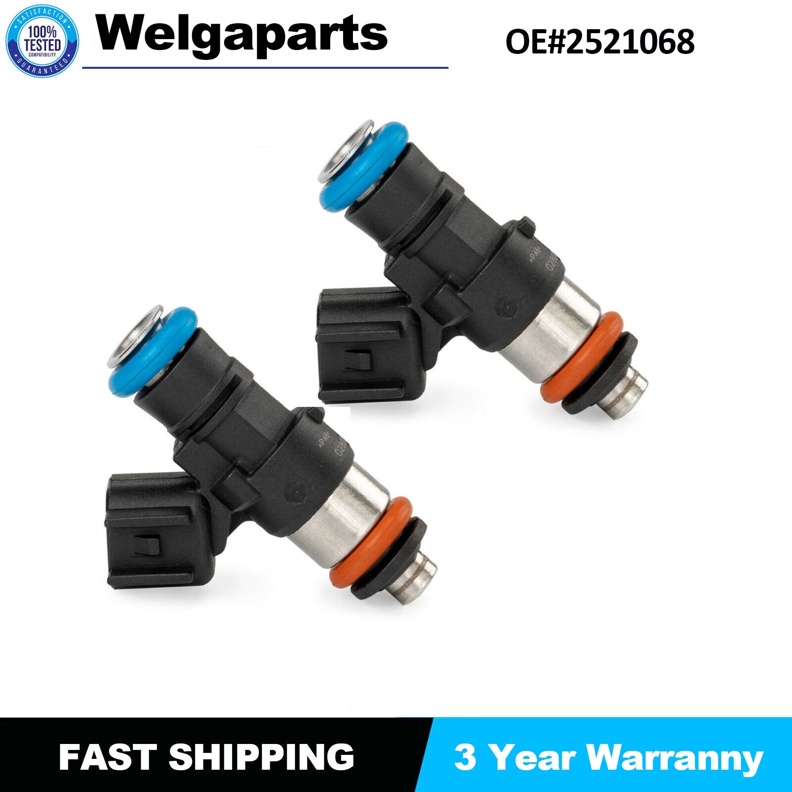 2xFuel Injector 2521068 for Polaris Sportsman Ranger XP 900 Ranger Crew 570 New