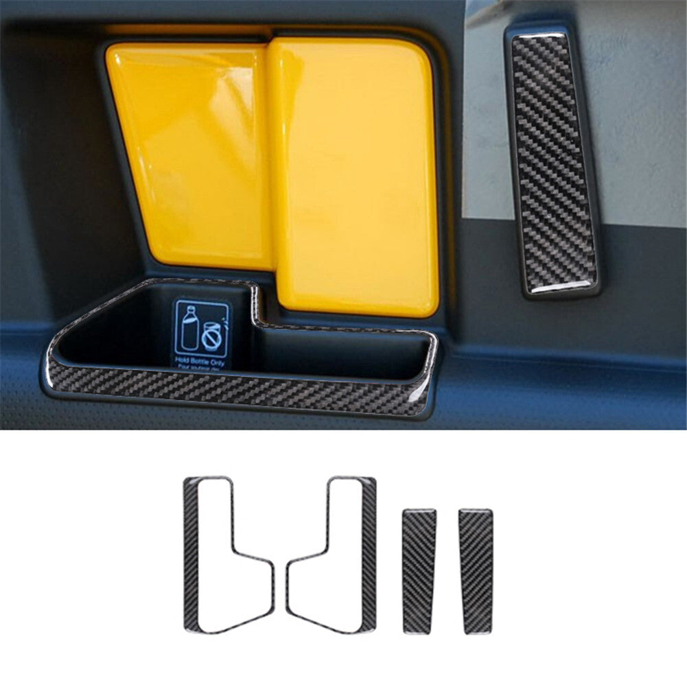 4Pcs Rear Door Handle Cover Trim Carbon Fiber for Toyota FJ Curiser 2007-2021