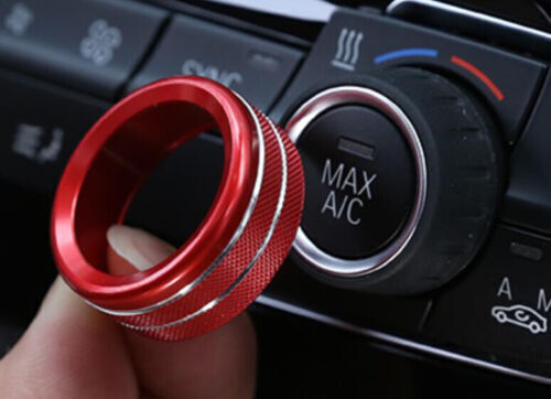 Central Console Ac Knob Cover Trim Fit for BMW F20 F21 F22 F23 Red Aluminum 3PCS