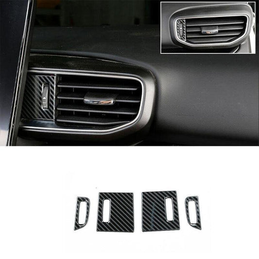 Central Console Air Outlet Vent Trim 4PCS for Ford Explorer 20-2022 Carbon Fiber