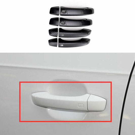 Fit for Audi Q7 2016-19 ABS Carbon Fiber OutsideDoorHandleMolding CoverTrim