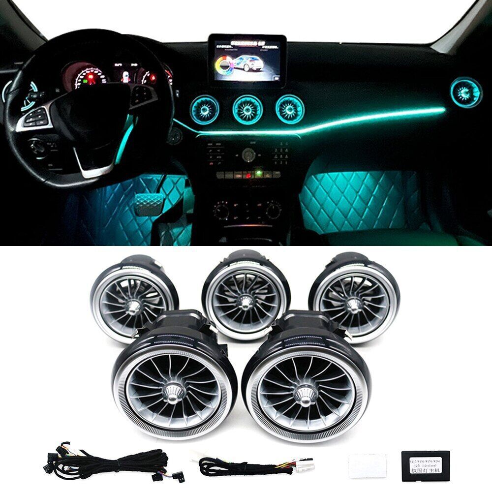 Suitable for Mercedes-Benz AB CLA GLA W117 12-color LED air conditioning turbine vents
