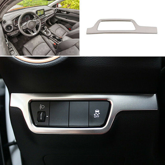 for Kia Forte 2019-2021 Silver interior Headlight Switch Button Cover Trim Frame