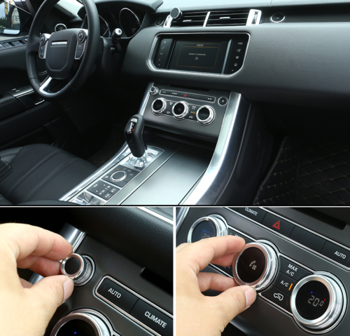 4X Fit for Land Rover Range Sport 2014-2017 Silver AC Volume Knob Cover Trim