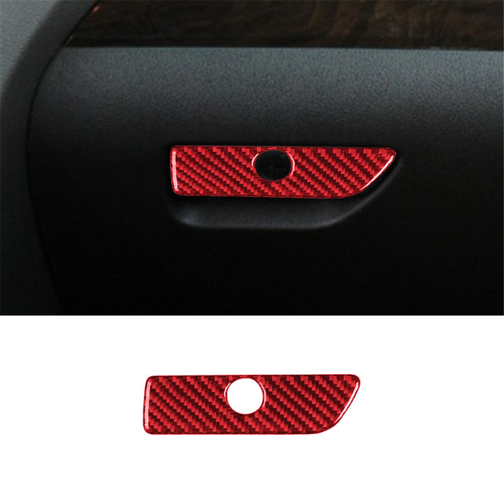 Carbon Fiber Storage Box Handle Panel Trim Cover for Ford Explorer 2011-2014 Red