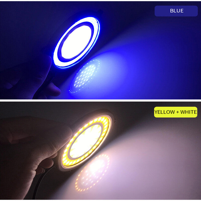 2-Pack 5-inch Car Daytime Running Lights, Round White LED COB Driving Fog Lights