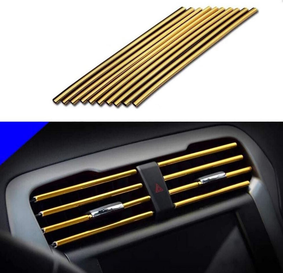 Car air conditioning socket decorative molding trim strip gold for Jeep for Mini