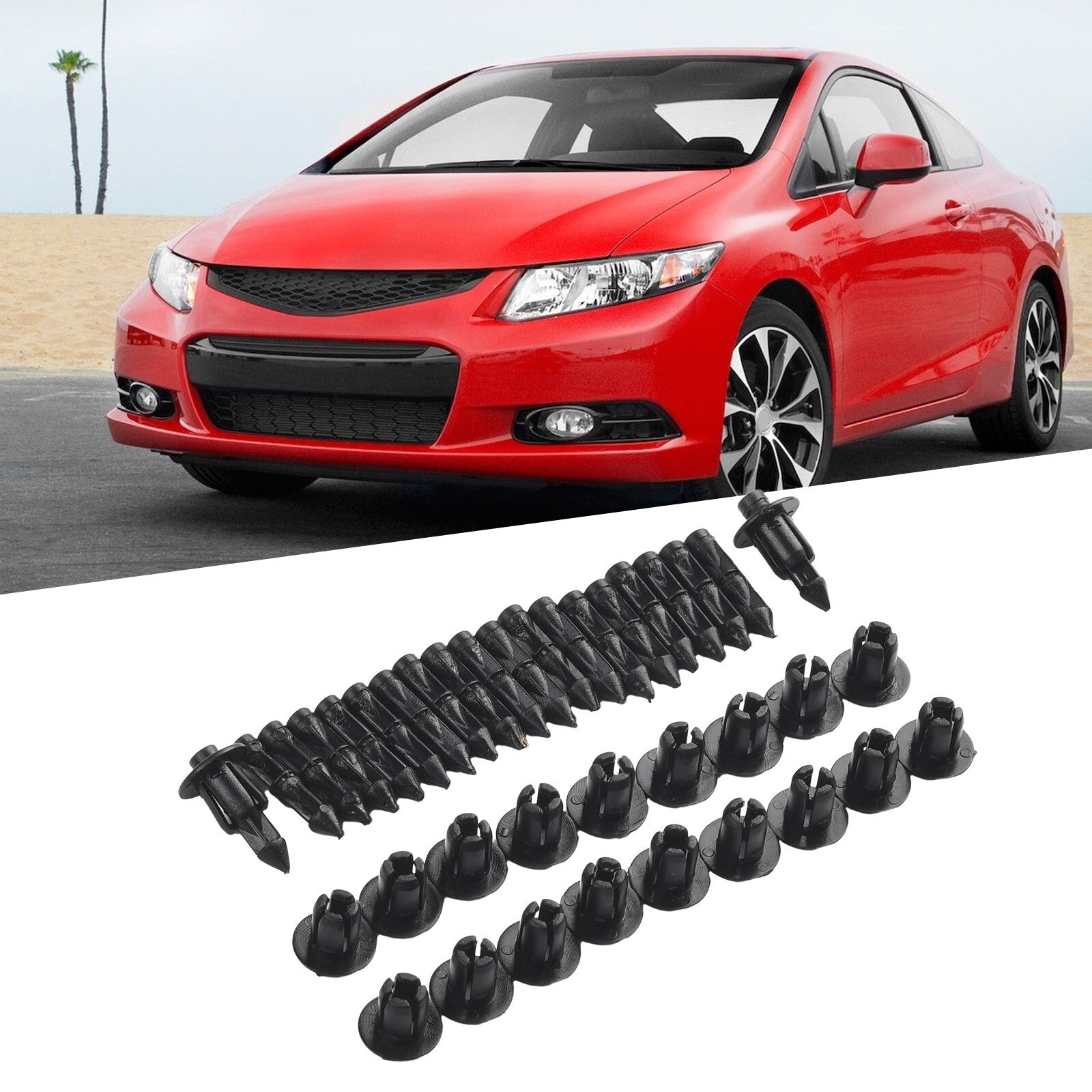 for Suzuki - for Kawasaki 20 Pcs 6mm Plastic Rivet Bike Fairing Trims Clips-Set