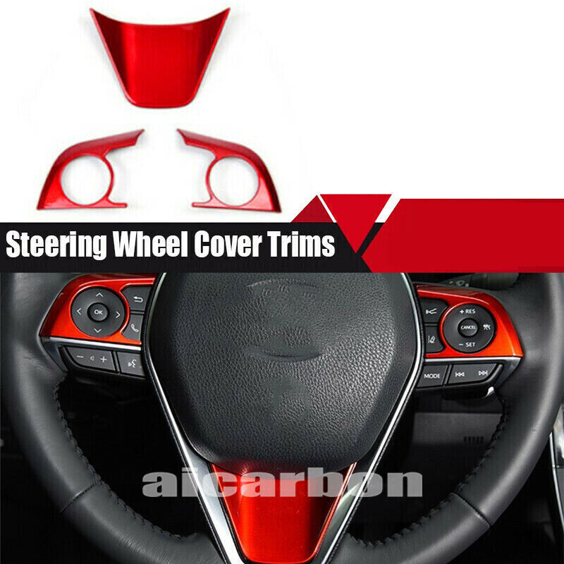 for Toyota for Corolla 2019-2022 Sport Style Red Car Steering Wheel Cover Trim Decor