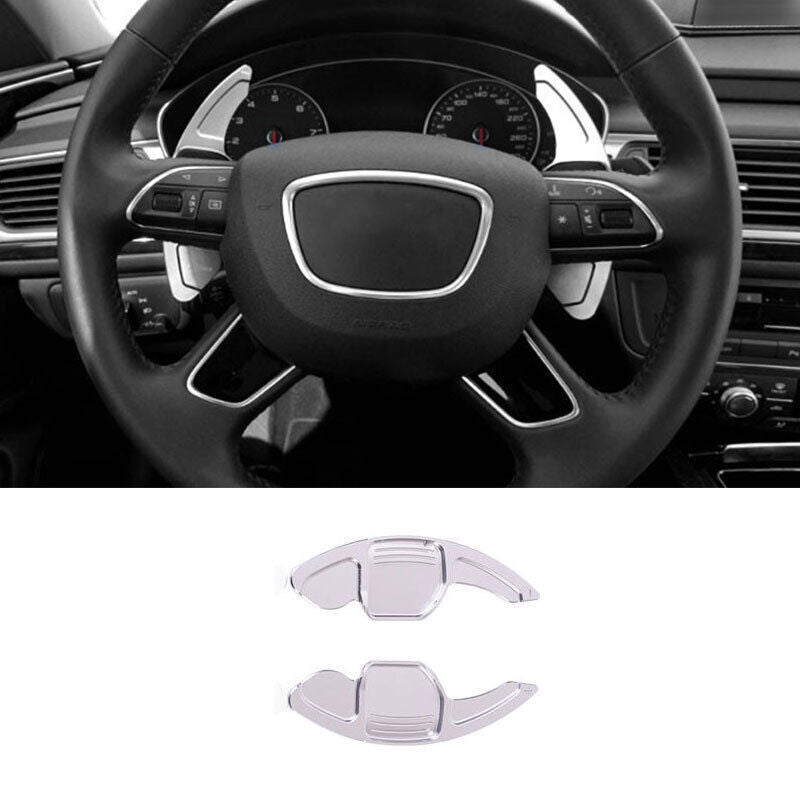 for Audi A3 S3 2014-2016 Silver Aluminum Inner Steering Wheel Shift Paddles 2P