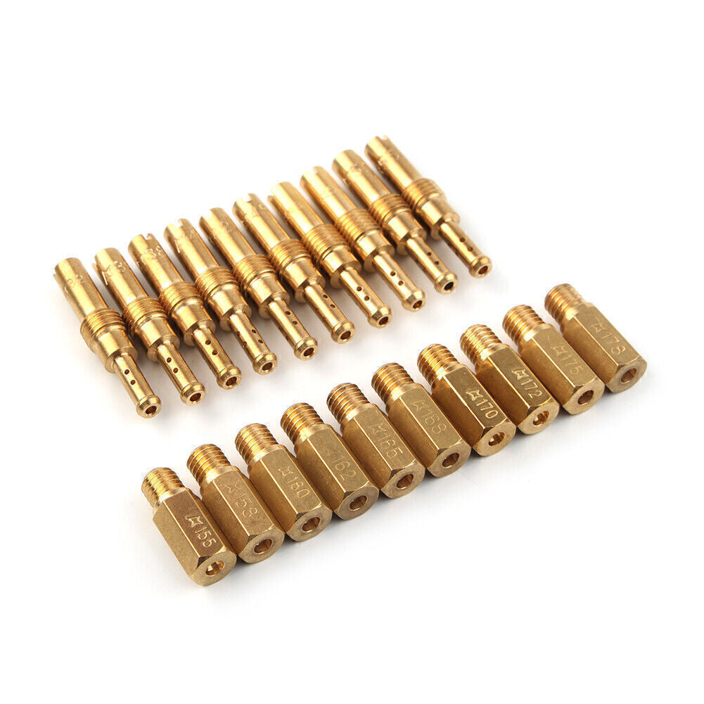 20pcs Main Jets + Slow Pilot Jets Kit Fit Motorcycle Carburetor Carb Gold