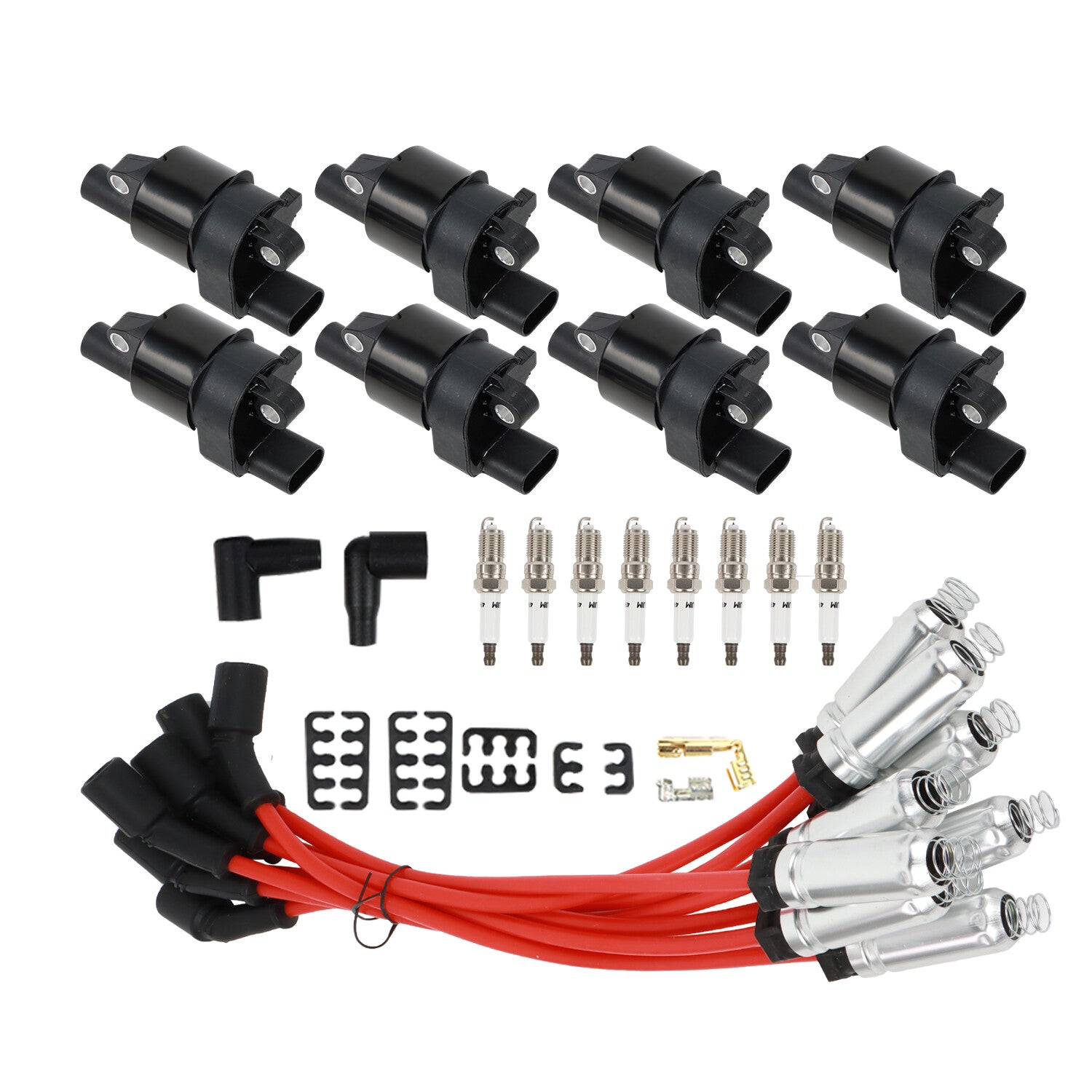 8Pcs Ignition Coils + Iridium Spark Plugs + Wires for Buick LaCrosse V8 5.3L
